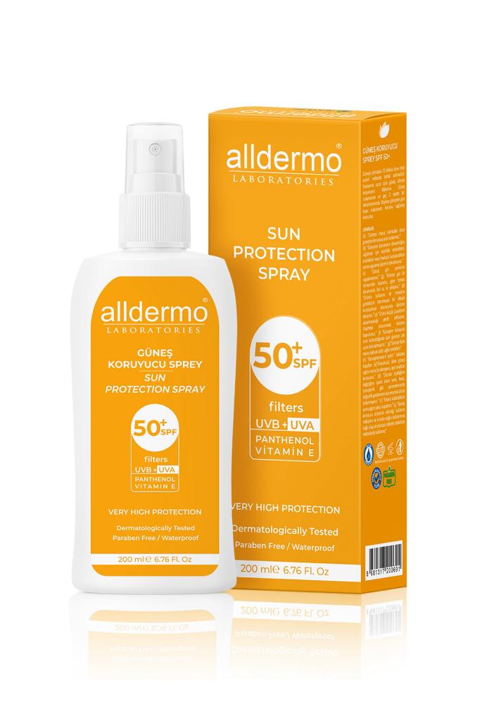 ALLDERMO SPF 50  BRONZLAŞTIRICI GÜNEŞ KORUYUCU SPREYİ 200 ML