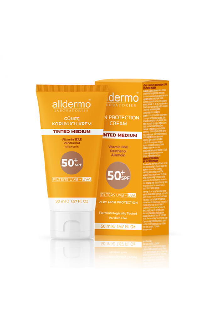 ALLDERMO SPF 50 TİNTED MEDİUM GÜNEŞ KORUYUCU KREM  50 ML