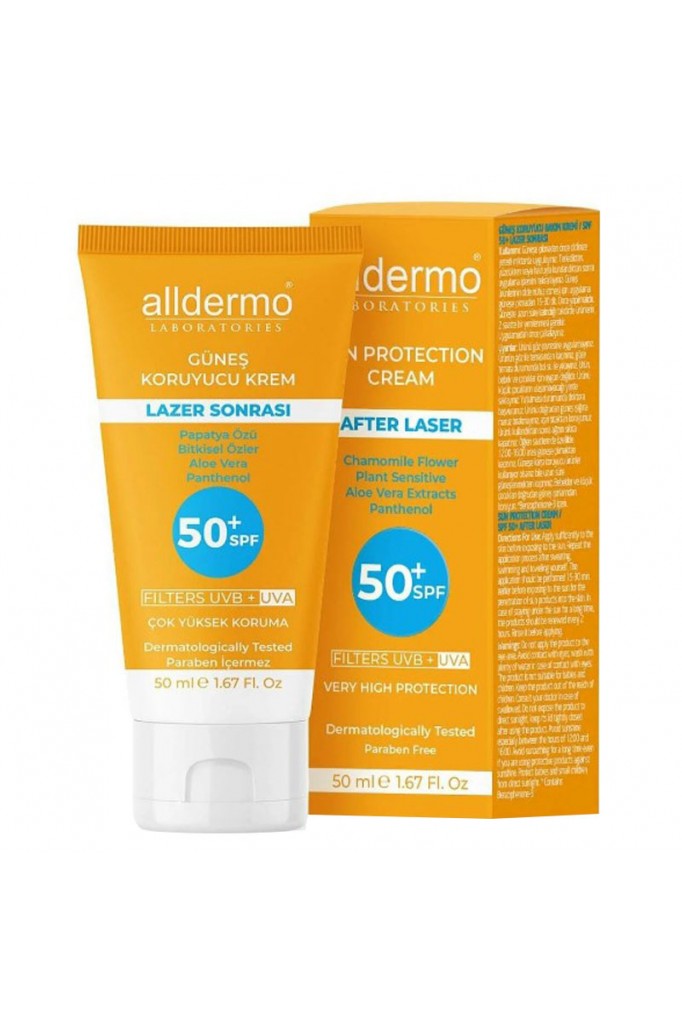 ALLDERMO SPF50 LAZER SONRASI GÜNEŞ KORUYUCU KREM 50 ML (YENİ AMBALAJ)