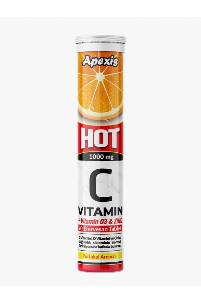 APEXİS HOT VİTAMİN C , VİTAMİN D3 , ÇİNKO 20 EFERVESAN TB