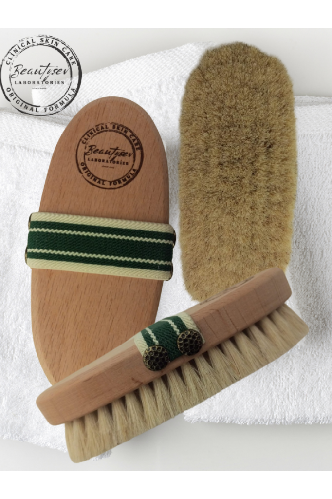 Beautysev %100 Doğal At kılı selülit fırçası (Bez çanta hediyeli)