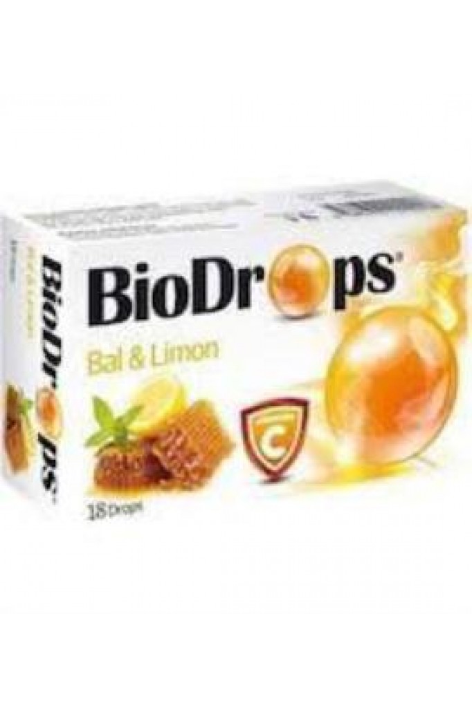 Biodrops Ballı limonlu  & C vitamini pastil 18 li