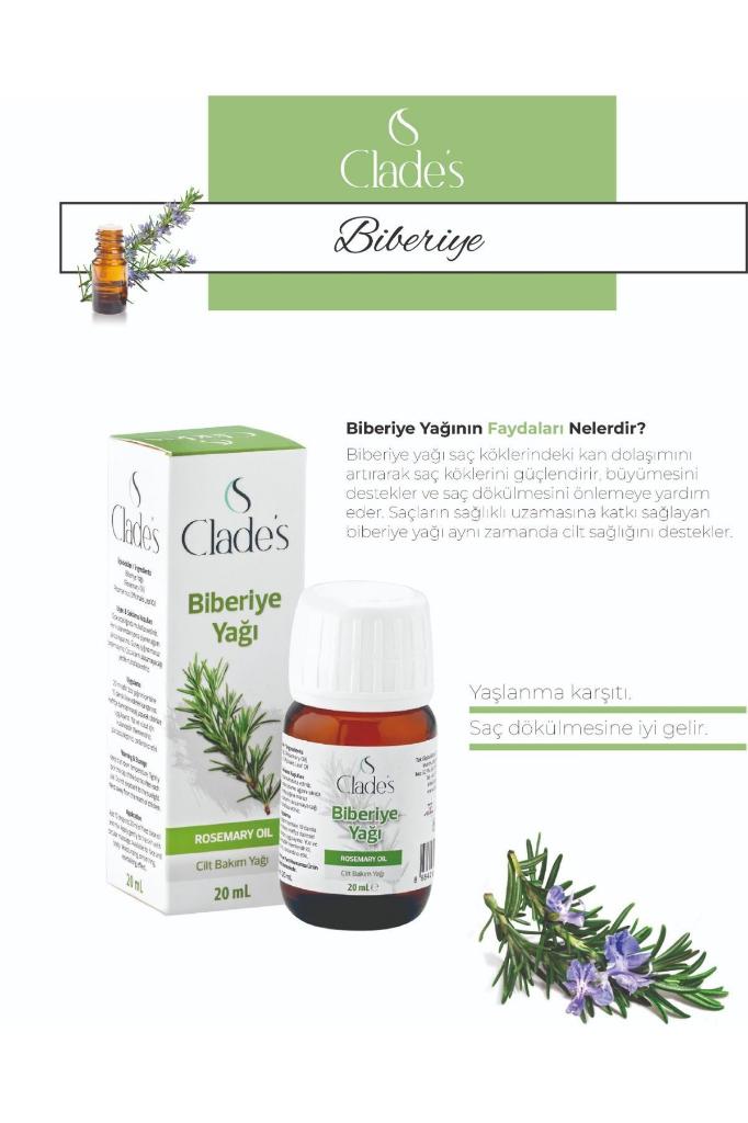 Clades Biberiye Yağı 20 ml - Cilt Bakım Yağı Rosemary Oil