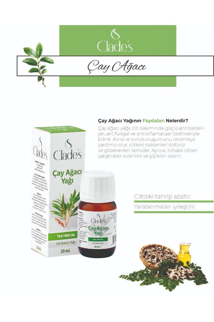 Clades Çay Ağacı Yağı 20 ml - Cilt Bakım Yağı Tea Tree Oil