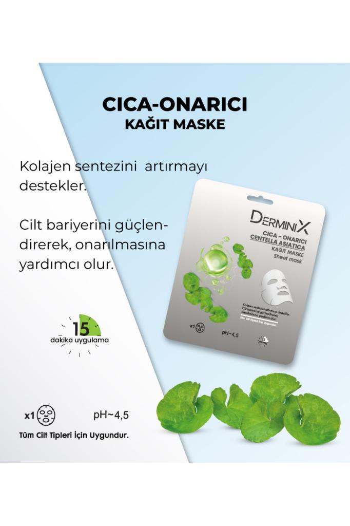 Derminix Cica Onarıcı Centella Asiatica Içeren Yüz Kağıt Maskesi