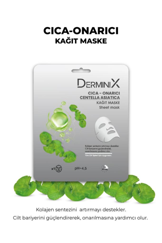 Derminix Cica Onarıcı Centella Asiatica Içeren Yüz Kağıt Maskesi