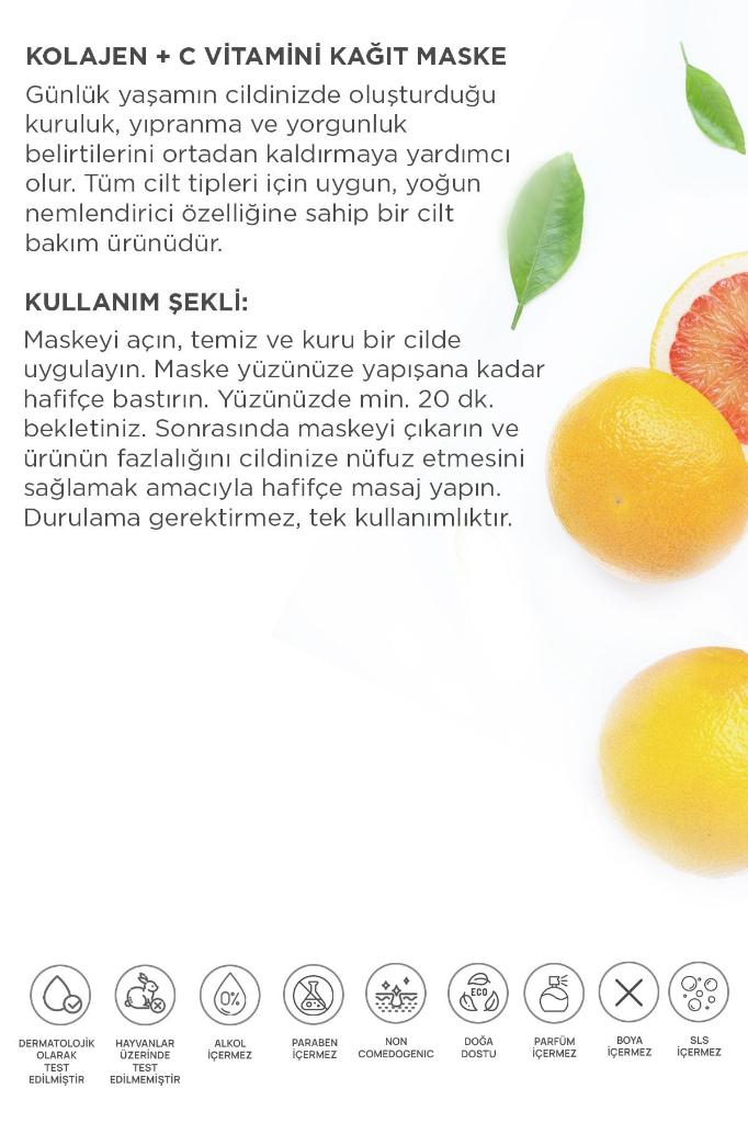 Derminix Kolajen + C Vitamini Kağıt Maske