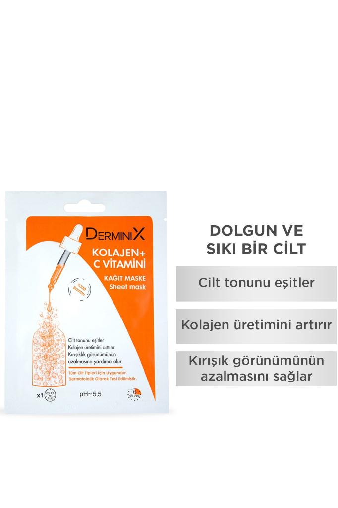 Derminix Kolajen + C Vitamini Kağıt Maske