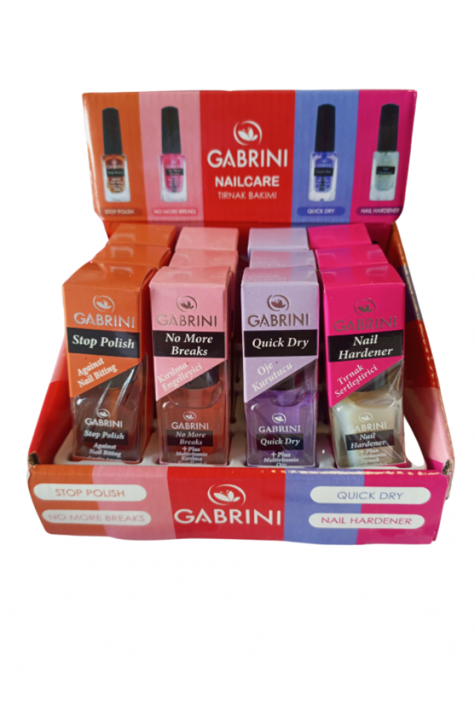 Gabrini Tırnak Bakım seti 13ml  12 li stand 