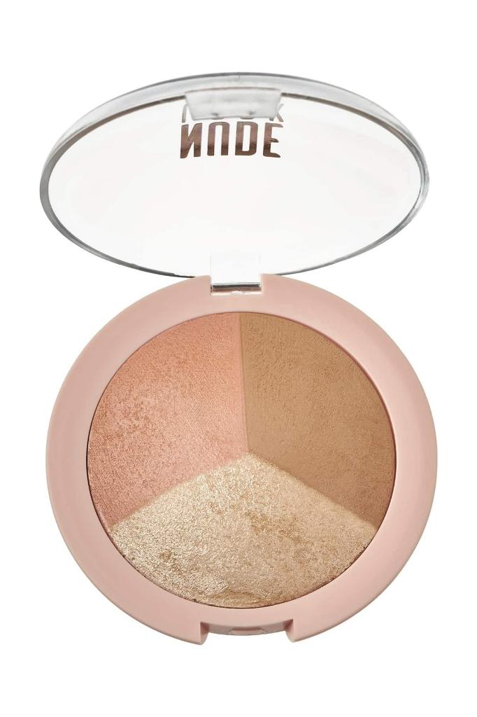 Golden Rose 3' Lü Aydınlatıcı & Allık & Bronzer - Nude Look Baked Trip Face Powder 8691190967499
