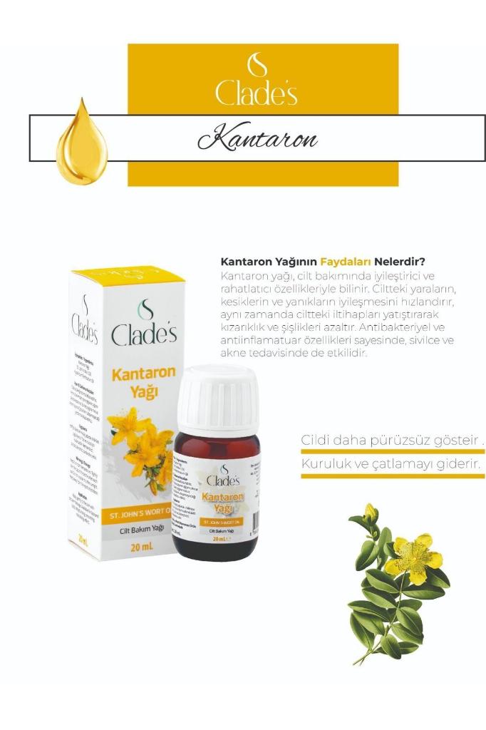 Clades Kantaron Yağı 20 Ml - Cilt Bakım Yağı Centaury Oil