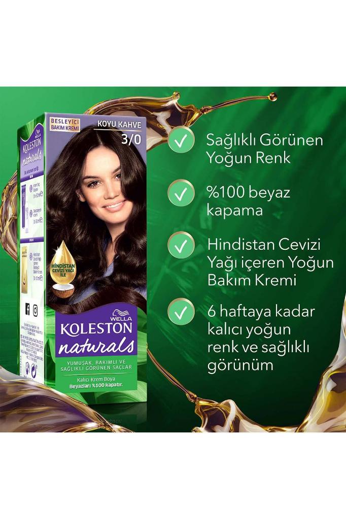 Koleston Naturals Saç Boyası 3/0 Koyu Kahve