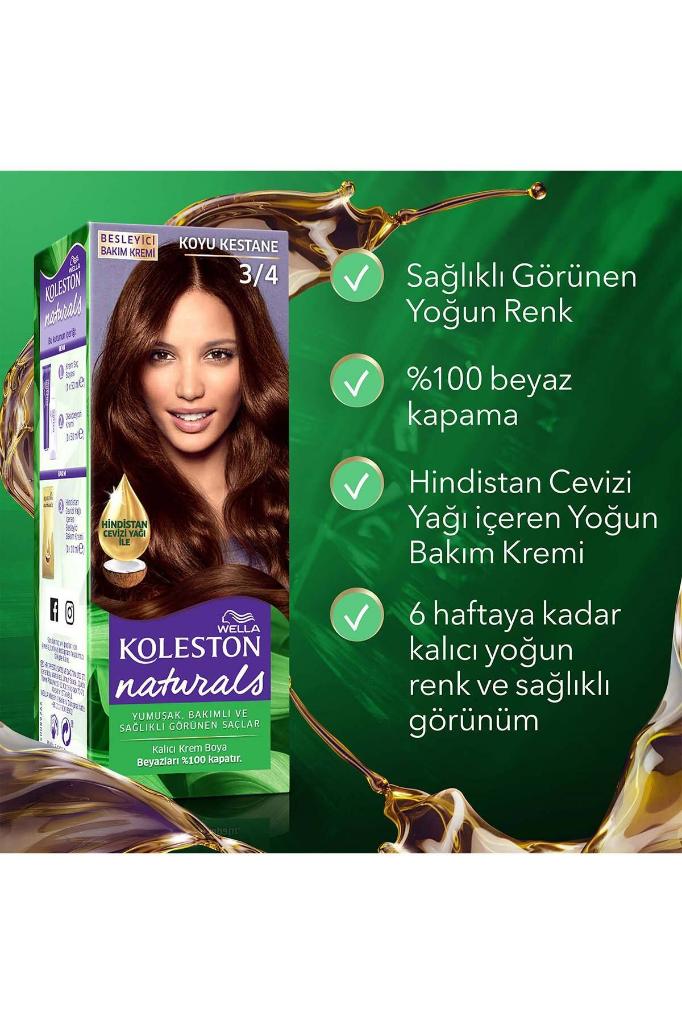 Koleston Naturals Saç Boyası 3/4 Koyu Kestane