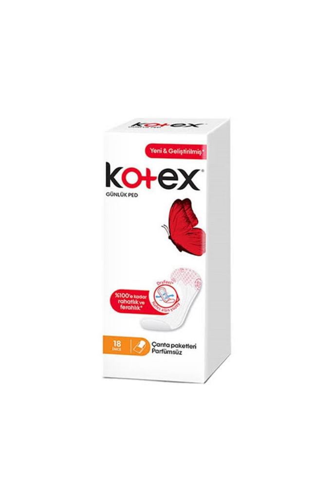 Kotex Ince Günlük Ped Parfümsüz 18 Li