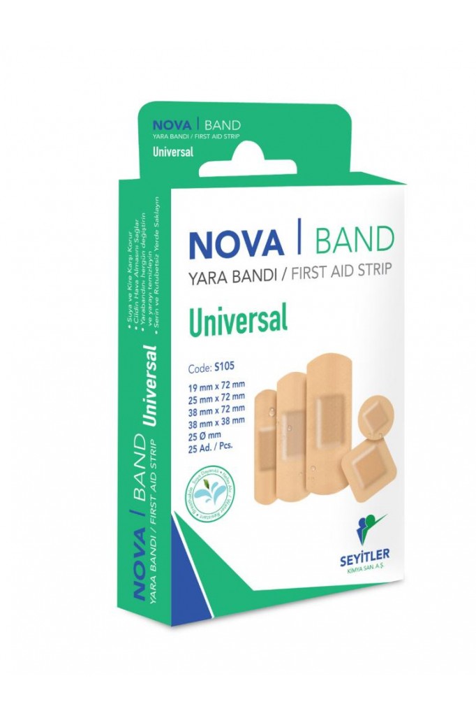 NOVA BAND UNİVERSAL KARMA YARA BANDI 25 ADET 1 KUTU