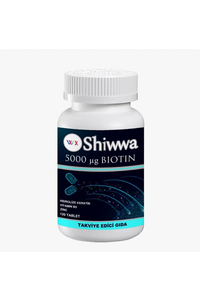 SHİWWA BİOTİN, HİDROLİZE KERATİN, VİTAMİN B5, ÇİNKO 120 tablet