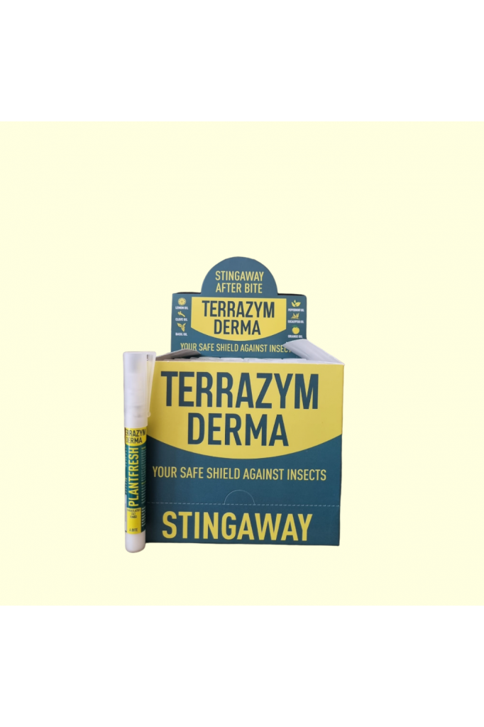 TERRAZYM DERMA PLANTFRESH AFTER BİTE AMONYAK SPREY 8 ML - 24 lü STAND - sinek ısırması , akrep , arı ve böcek sokmalarında etkili