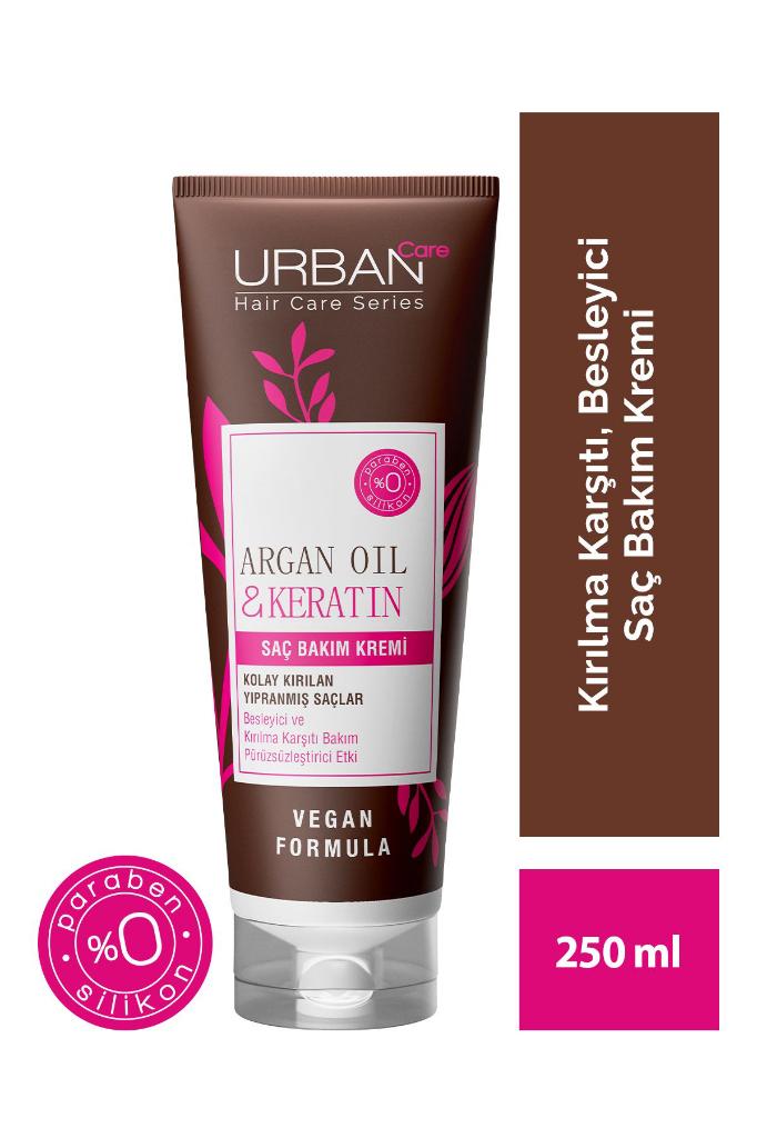 Urban Care Argan Yağı&keratin Kolay Kırılan Yıpranmış Saçlara Özel Saç Bakım Kremi-vegan-250ml