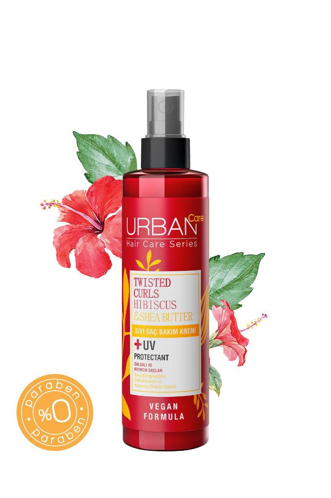 Urban Care Care Hibiscus&Shea Butter Kıvırcık ve Dalgalı Saçlara Özel Sıvı Saç Bakım Kremi-Vegan-200 ml