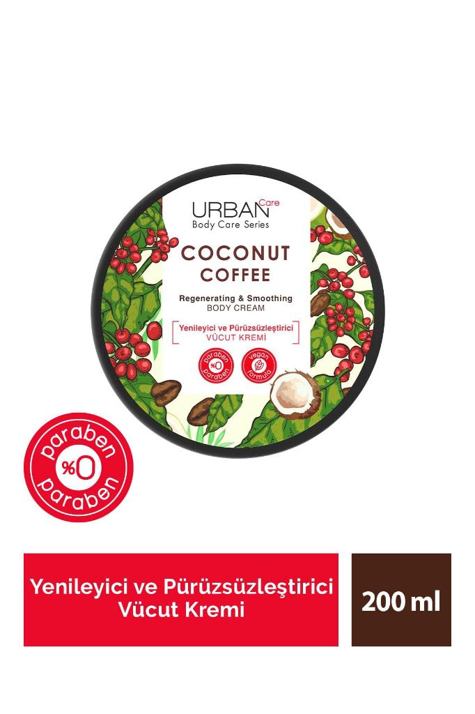 Urban Care Coconut Coffee Yenileyici ve Pürüzsüzleştirici Vücut Kremi 200 ml-Vegan