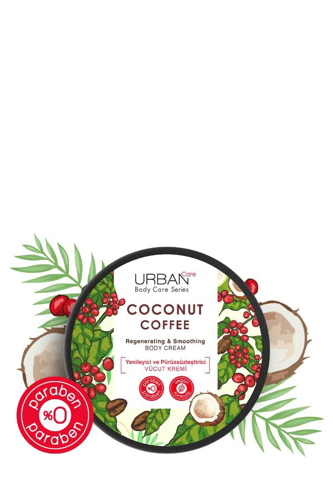 Urban Care Coconut Coffee Yenileyici ve Pürüzsüzleştirici Vücut Kremi 200 ml-Vegan