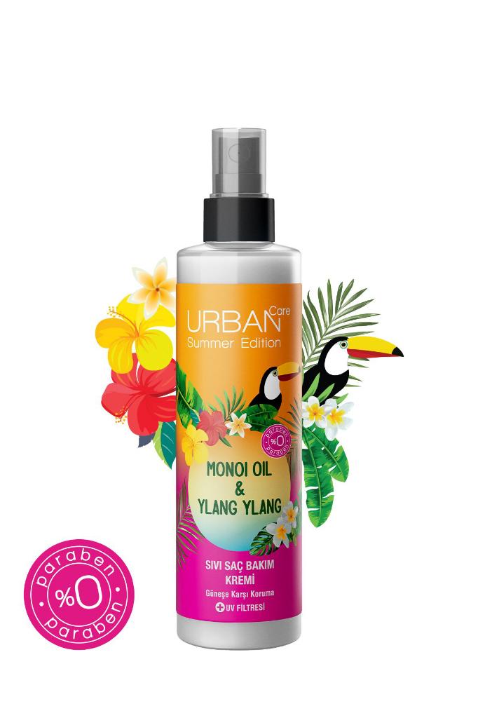 Urban Care Summer-Monoi Yağı&Ylang Ylang Güneş Koruyucu Sıvı Saç Bakım Kremi-Vegan-200ML