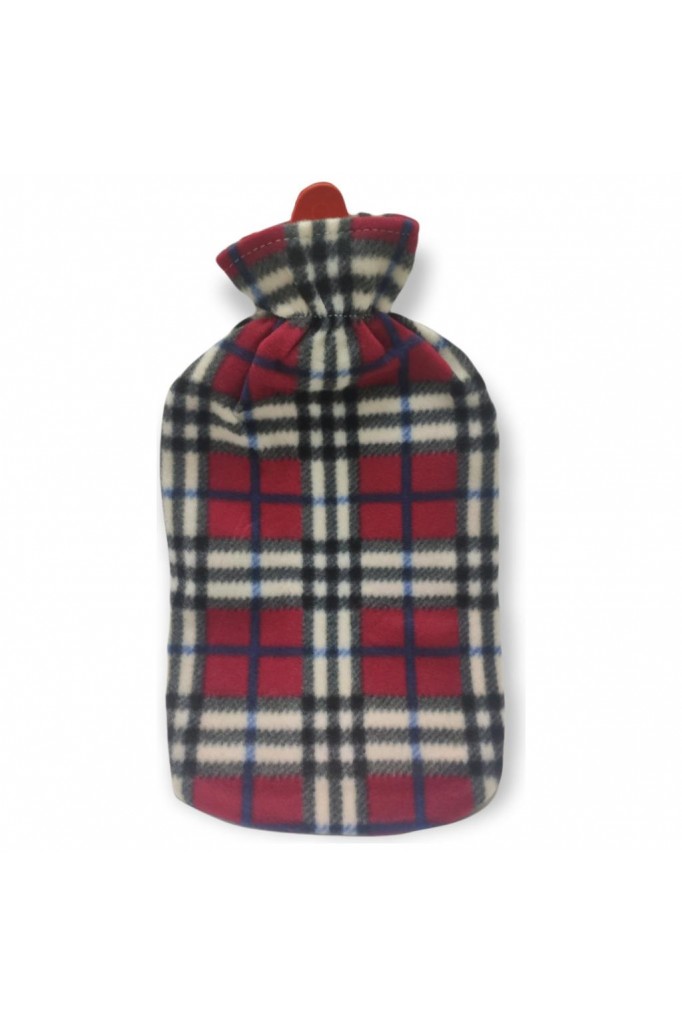 VICHY POLAR KILIFLI SICAK SU TORBASI TERMOFOR KARE DESENLİ 2 LT