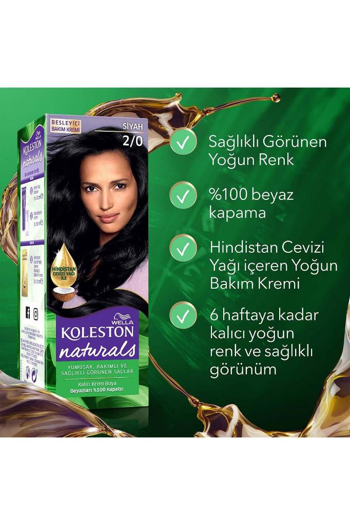 Wella Koleston Naturals Saç Boyası 2/0 Siyah